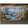 Image 1 : Tall Ships In Harbor by Flont - 38" x 26"