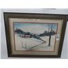 Image 1 : Framed Art "Snowy Town" By ? - 22" x 28"