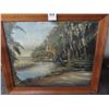 Image 1 : Framed ???? Scene on Board by Louis - 18" x 23"