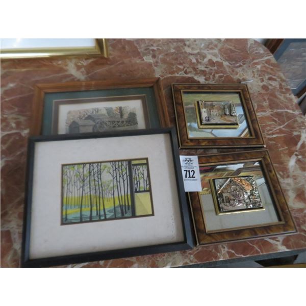 Row of Small Framed Art