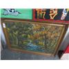 Image 1 : Framed Oil On Canvas Forest Scene - 29" x 40"