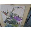 Image 2 : Framed Asian Flowers (Cracked Glass) - 17" x 29"