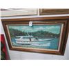 Image 1 : Framed Man On Yacht Scene Oil On Canvas By Thomeyers - 22" x 24"