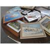 Image 2 : Table Lot Assorted Size Art Includes Antoinette Slick Abstract Painting