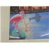 Image 2 : Framed City Scene On Water w/Flamingo - 38" x 38"