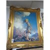 Image 1 : Gold Framed Goddess On Canvas - 39" x 32"
