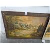 Image 1 : Framed Oil On Canvas Mountain Scene - 42" xx 30"