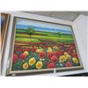 Image 1 : Framed Floral On Canvas - 48" x 53"