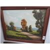 Image 1 : Framed Country Road On Canvas - 34" x 28"