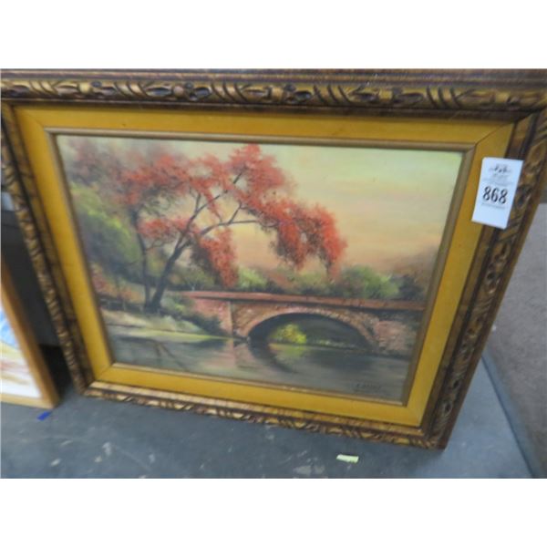 Bridge In The Park by E. Hergis - 26" x 23"