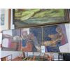 Image 1 : 1966 Mixed Media Abstract Triptych Painting NY by Robert M. Sullins - 37" x 13"