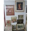 Image 1 : Wall Lot Asst. Artwork Includes 1986 Large Signed Abstract Pastel/Winslow Oil, Lady Litho