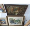 Image 5 : Wall Lot Asst. Artwork Includes 1986 Large Signed Abstract Pastel/Winslow Oil, Lady Litho