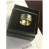 Image 2 : 14K YG Square Emerald & Diamond Ring, Emerald Weight .85 CT,