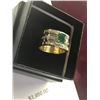Image 3 : 14K YG Square Emerald & Diamond Ring, Emerald Weight .85 CT,
