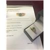 Image 2 : 14K YG Emerald & Diamond Ring w/One Oval Emerald .75 CT & Six Round