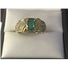 Image 5 : 14K YG Emerald & Diamond Ring w/One Oval Emerald .75 CT & Six Round