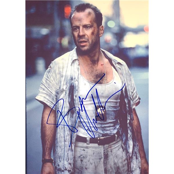 Autograph Signed Bruce Willis Photo