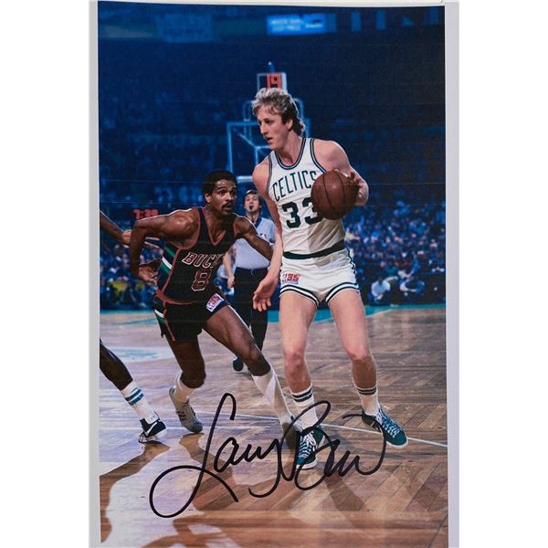Autograph Signed Larry Bird Photo