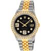 Image 2 : Rolex Mens Stainless Steel and Yellow Gold Black VVS Diamond 36mm Datejust