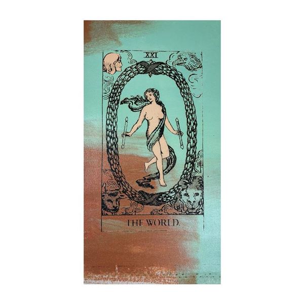 Tarot, The World by Steve Kaufman (1960-2010)