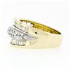 Image 6 : 14k Yellow Gold 1.34 ctw 3 Row Channel Baguette Pave Round Diamond Wide Band Rin