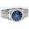 Image 2 : Rolex Mens Stainless Steel Blue Vignette Diamond 36MM Datejust Wristwatch