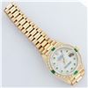 Image 5 : Rolex Ladies 18K Yellow Gold MOP Emerald President Wristwatch 26MM