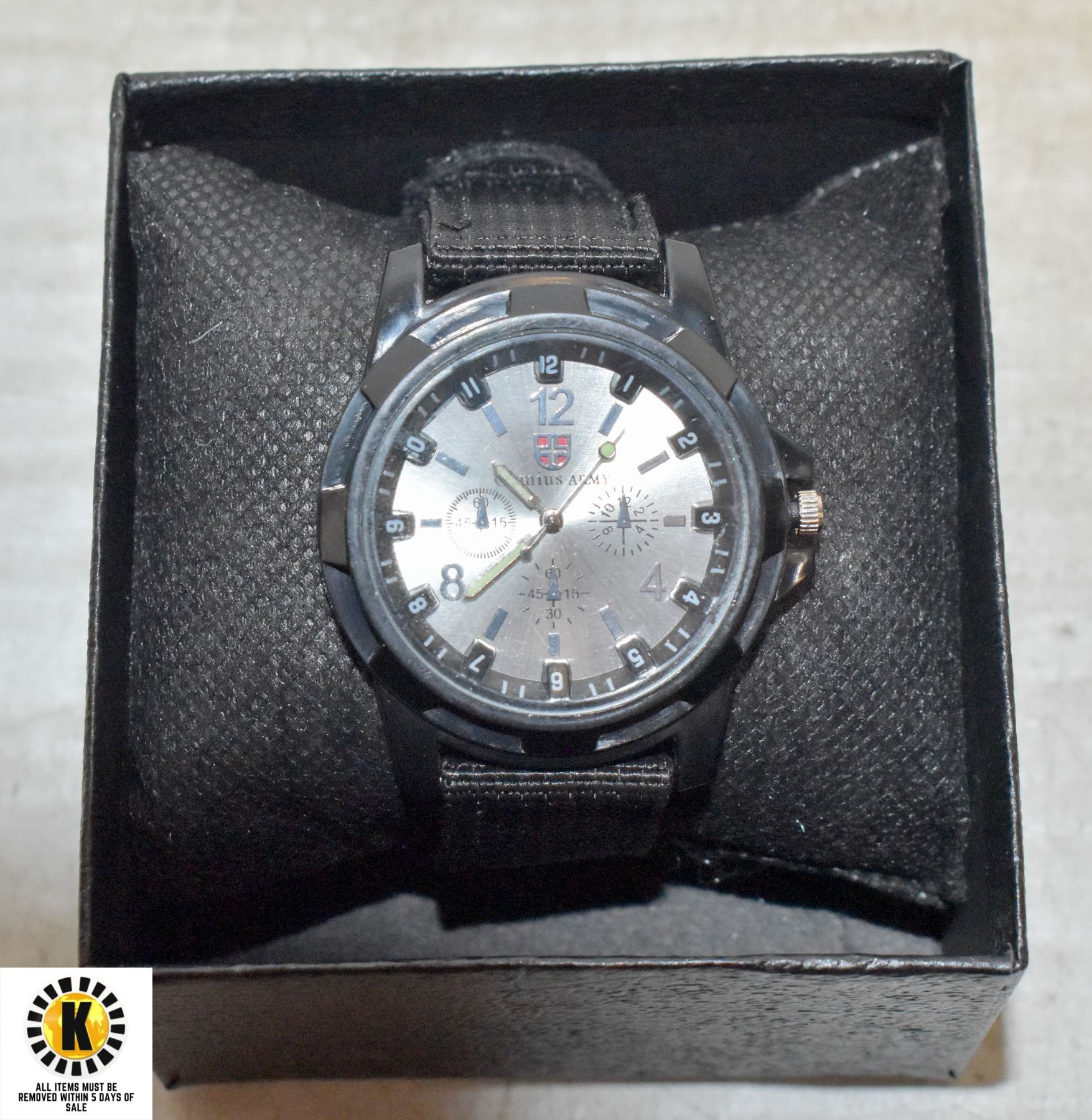 Genius Army NEW GENIUS ARMY WATCH SILVER ON BLACK