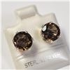 BZ1105-24 SILVER SMOKEY QUARTZ EARRINGS