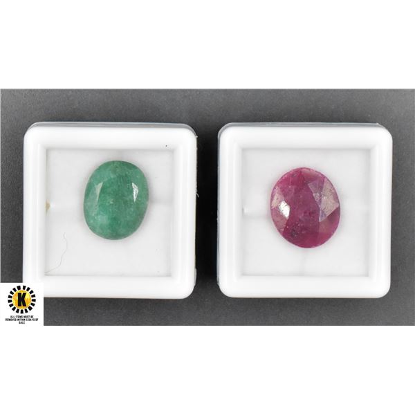 #56-GENUINE RED RUBY 10.10CT,EMERALD 8CT