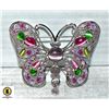 Image 1 : LARGE SILVER TONE BUTTERFLY BROOCH