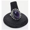 Image 1 : 7)  NATURAL OVAL AMETHYST SIZE 11 RING WITH