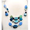 Image 1 : 26)  TRIPLE STRAND 22" NECKLACE IN SHADES OF