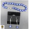 Image 1 : #279-NATURAL BLUE LAPIS LAZULI BRACELET ,EARRINGS