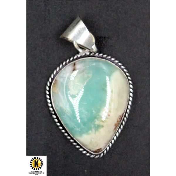 #122-NATURAL CHRYSOPRASE GEMSTONE PENDANT