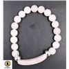 Image 1 : #128-NATURAL PINK ROSE QUARTZ BEAD BRACELET 8MM