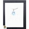 Image 1 : #164-NATURAL SKY BLUE TOPAZ 7 X 9 MM  & CZ PENDANT