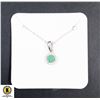 Image 1 : #174-NATURAL UNHEATED EMERALD 6MM & CZ PENDANT