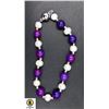Image 1 : #236-NATURAL SUGILITE BEAD FRESH WATER BRACELET