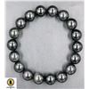 Image 1 : #285-NATURAL FIRE  BLACK OBSIDAN BRACELET 10MM/7.5