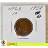 Image 1 : 1938 NEW FOUND LAND 1 CENT EF