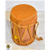 Image 1 : SMALL INDIGENOUS LEATHER ACCENT DRUM