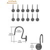 Image 2 : BRAND NEW 12 PIECE SHOWER CURTAIN HOOK SET, BLACK