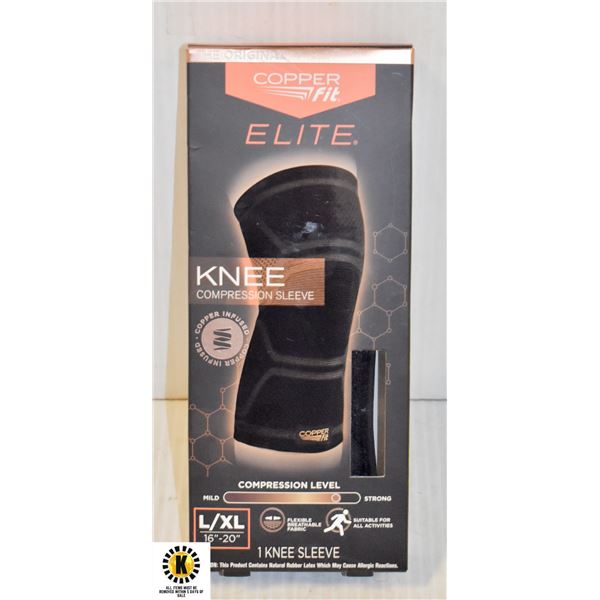 COPPER FIT ELITE KNEE COMPRESSION SLEEVE SIZE: