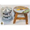 Image 1 : ROCKET WOOD STOOL & CAROUSEL TOGETHER-ESTATE