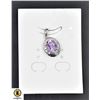 Image 1 : #170-NATURAL  PURPLE AMETHYST 7.1X9.1MM,CZ PENDANT