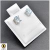 Image 1 : #205-NATURAL AGUAMARINE 4 X 5  STUD EARRINGS
