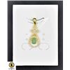 Image 1 : #176-NATURAL UNHEATED EMERALD 4X6 MM, CZ PENDANT