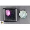 Image 1 : #76-NATURAL RED RUBY 7.40CT & PREHNITE 21.23CT